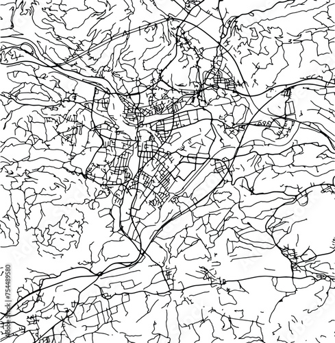 Silhouette map of Villach Austria