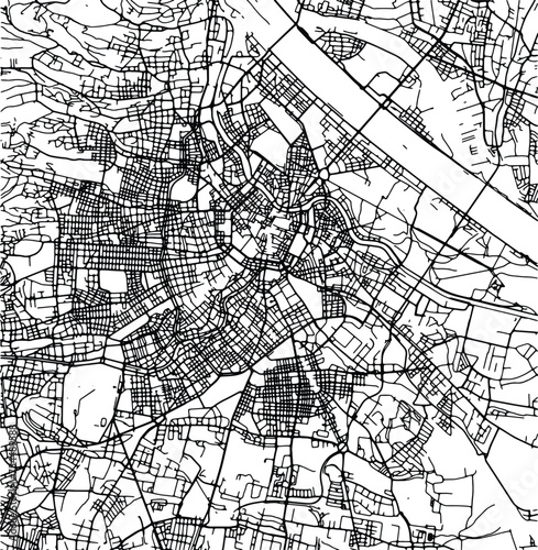Silhouette map of Vienna Austria