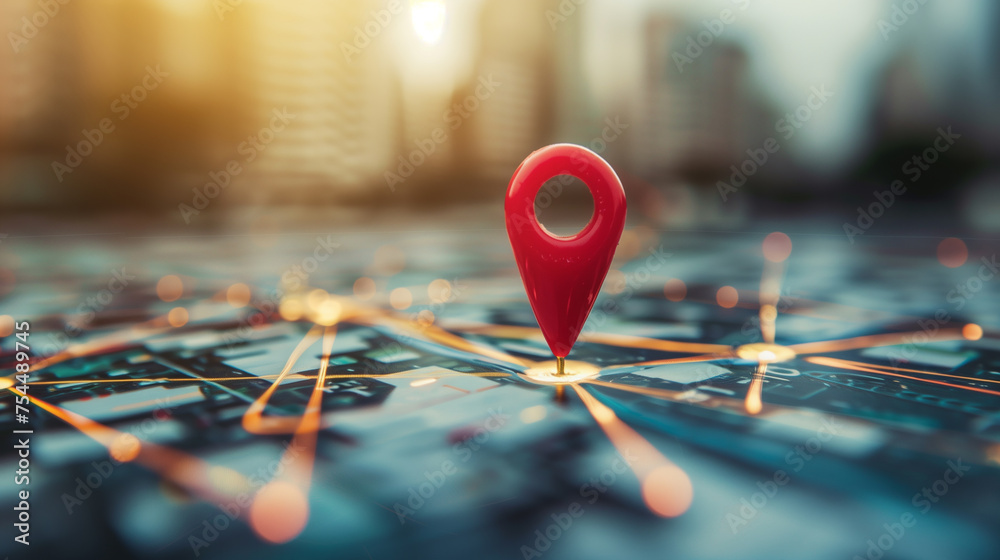 red pin on a map red pin on a map