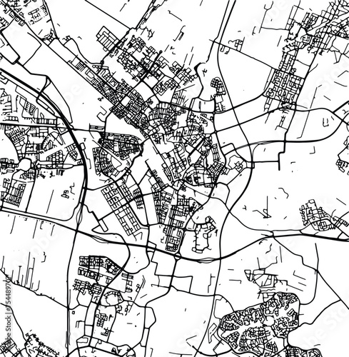 Silhouette map of Utrecht Netherlands