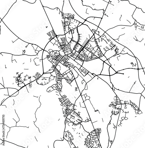 Silhouette map of Uppsala Sweden