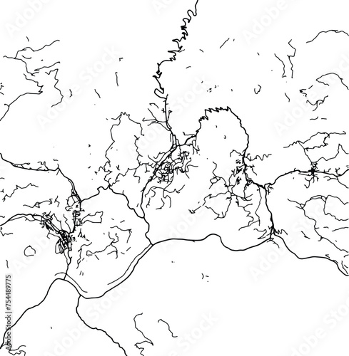 Silhouette map of Trbovlje Slovenia photo
