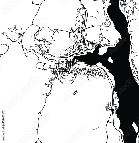 Silhouette map of Sundsvall Sweden