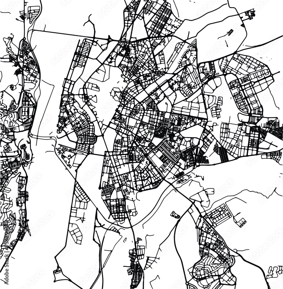 Fototapeta premium Silhouette map of Sevilla Spain