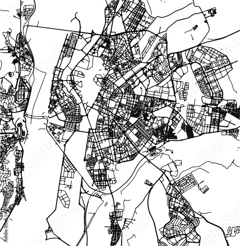 Silhouette map of Sevilla Spain