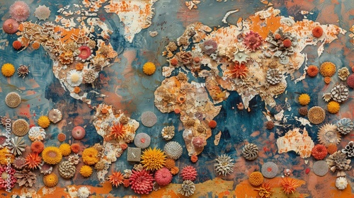 Unique Artistic Interpretation of World Maps with a Colorful Twist