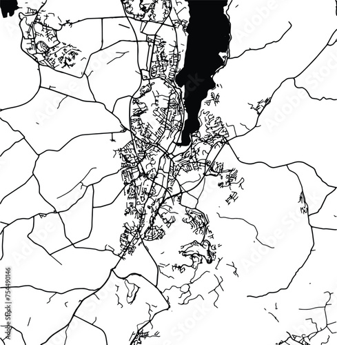 Silhouette map of Sandnes Norway