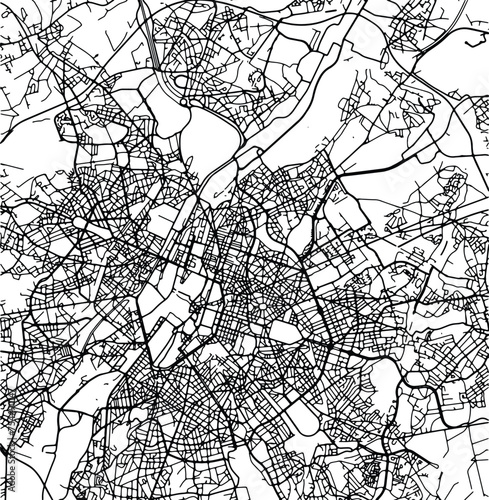 Silhouette map of Schaerbeek Belgium