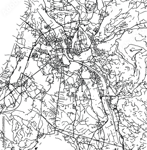 Silhouette map of Salzburg Austria