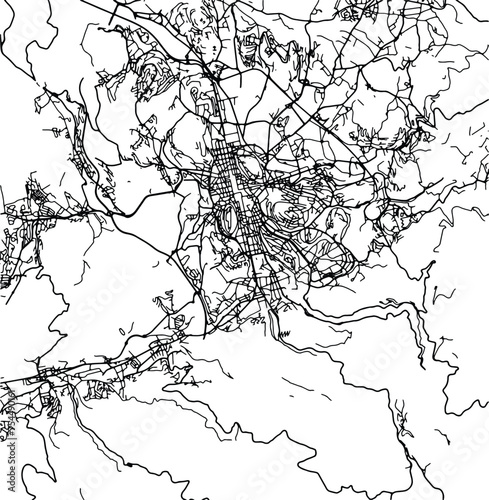 Silhouette map of Saint-Etienne France