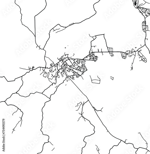 Silhouette map of Petrinja Croatia