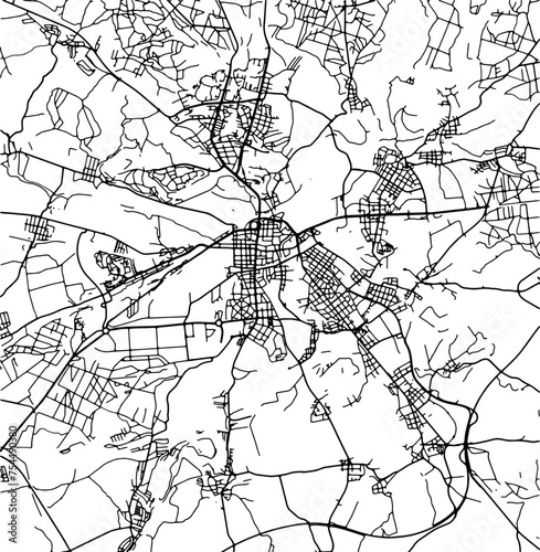 Silhouette map of Pilsen Czech Republic