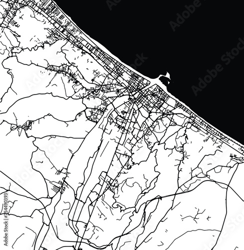 Silhouette map of Pescara Italy