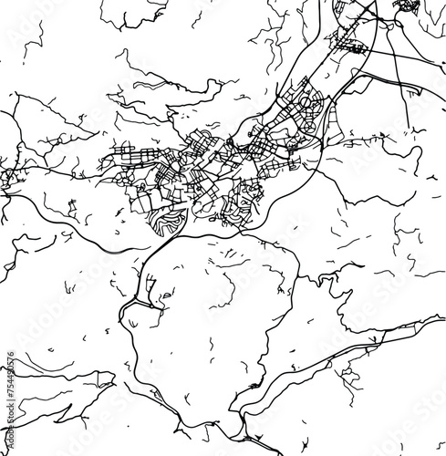 Silhouette map of Oviedo Spain
