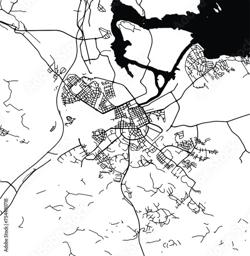 Silhouette map of Norrkoeping Sweden