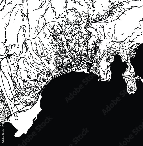 Silhouette map of Nice France