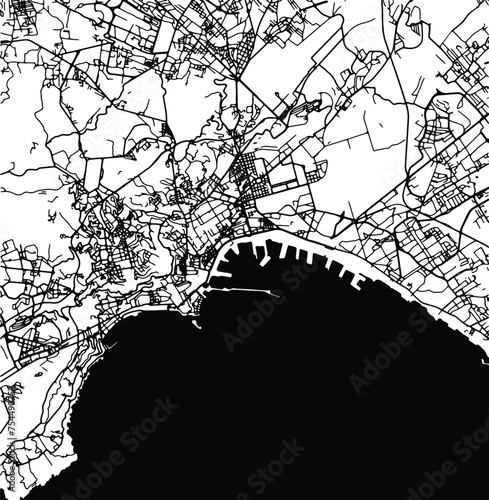 Silhouette map of Naples Italy