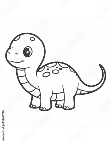 coloring page for children cute dinosaur © Joanna Redesiuk