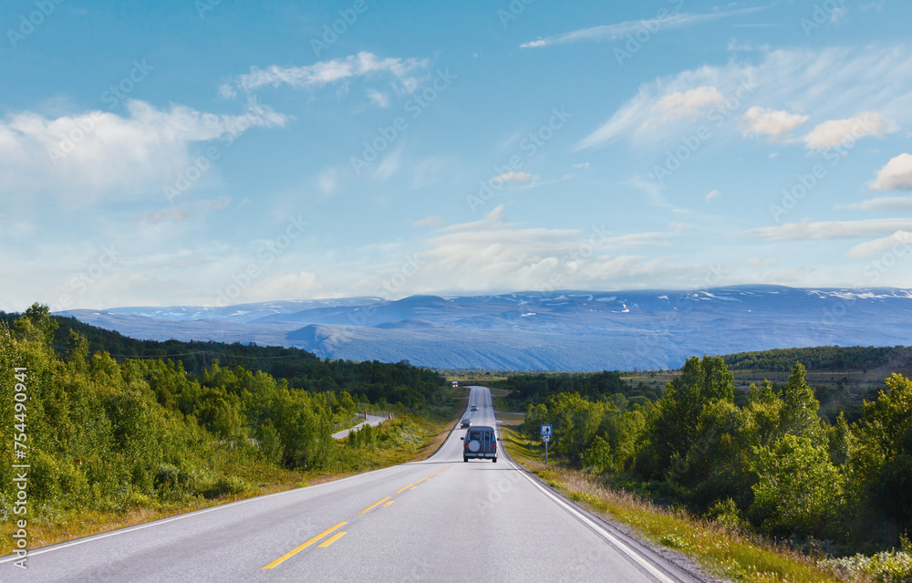 Norwegian summer road (near Dombas, Norge)