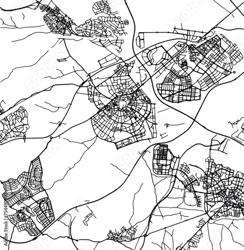Silhouette map of Mostoles Spain