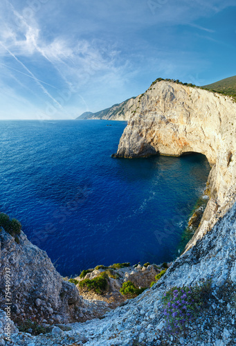 Summer Ionian Sea rocky coastline (Lefkada, Greece)