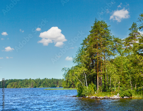 Lake Ruotsalainen summer view (near Hevossaari, Finland). © wildman