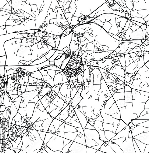 Silhouette map of Mons Belgium