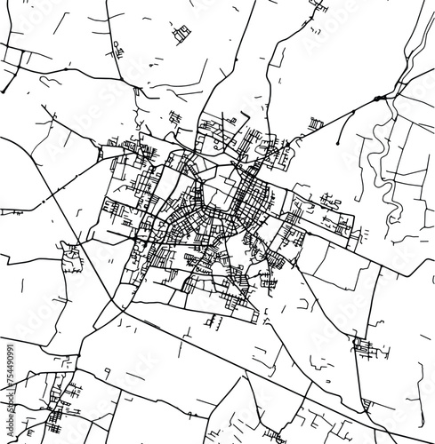Silhouette map of Modena Italy