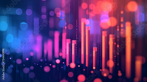 a colorful background with a line graph