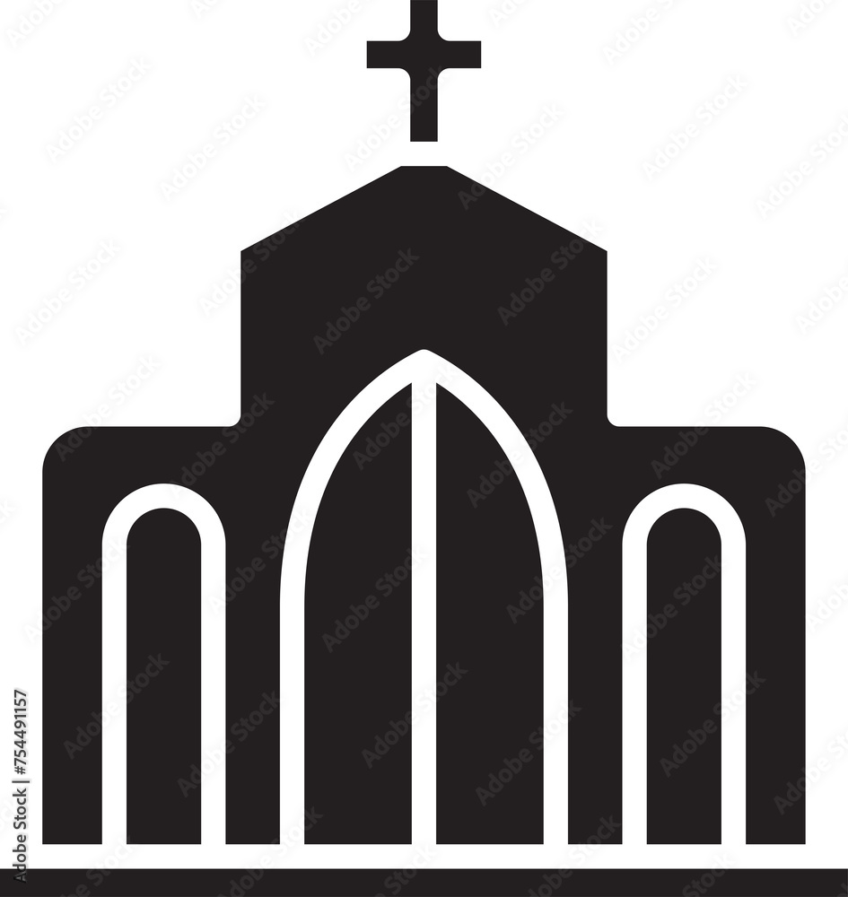 Obraz premium Church Glyph Icon