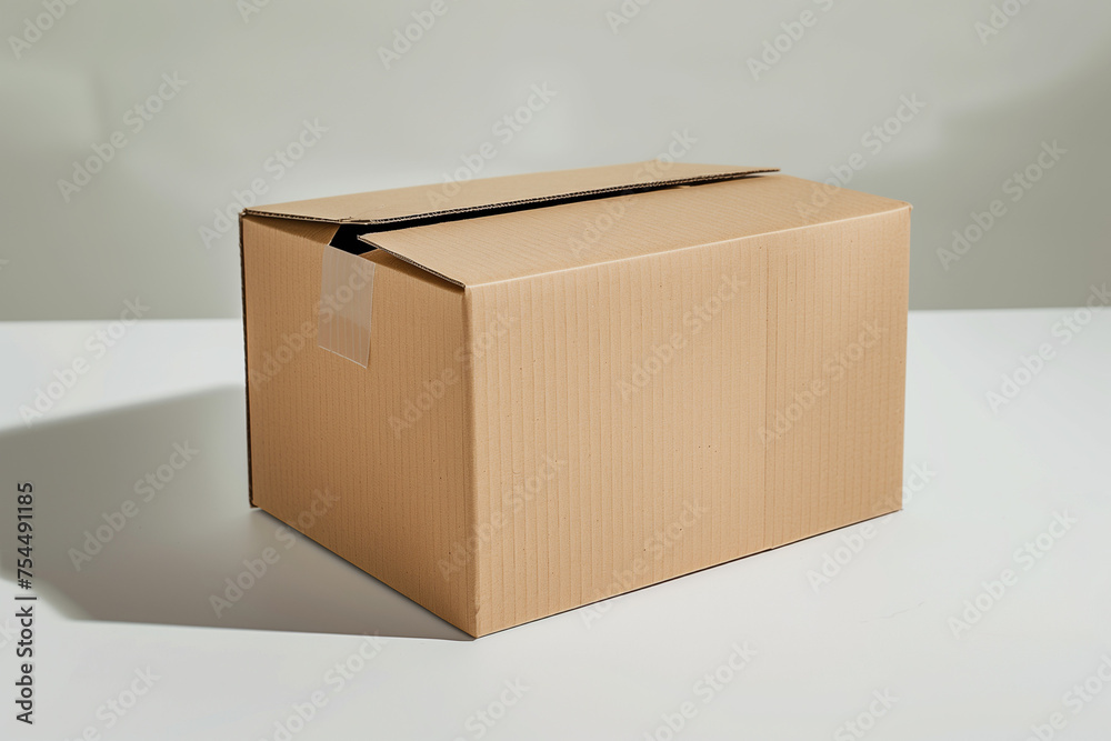 cardboard box on a white background. generative ai
