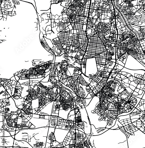 Silhouette map of Madrid Spain