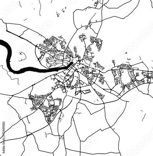Silhouette map of Luimneach Ireland
