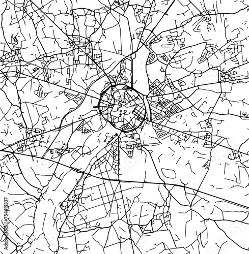 Silhouette map of Leuven Belgium