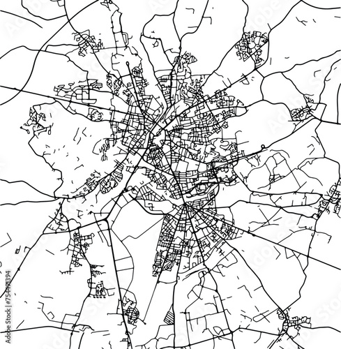 Silhouette map of Le Mans France