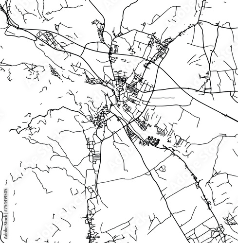 Silhouette map of Kranj Slovenia