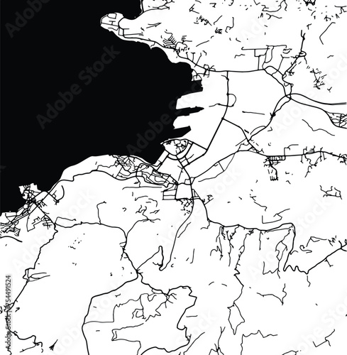 Silhouette map of Koper Slovenia