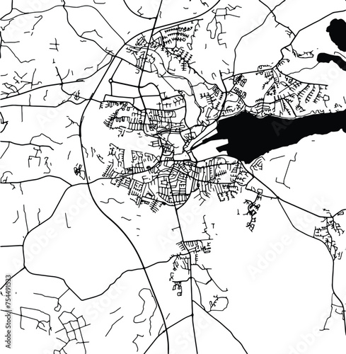 Silhouette map of Kolding Denmark