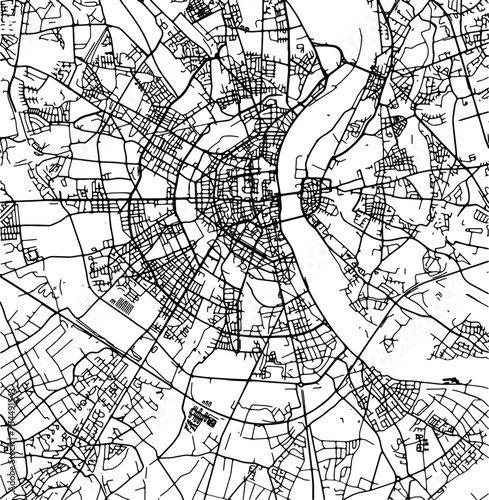 Silhouette map of Koeln Germany