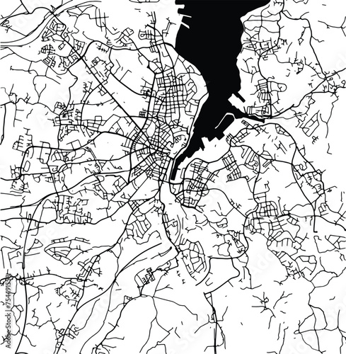 Silhouette map of Kiel Germany