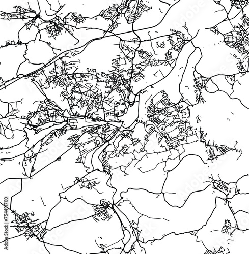 Silhouette map of Huddersfield United Kingdom