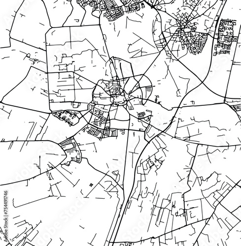 Silhouette map of Hilversum Netherlands