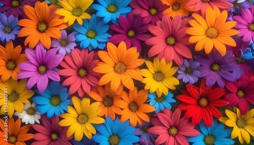 Colorful flowers macro close-up