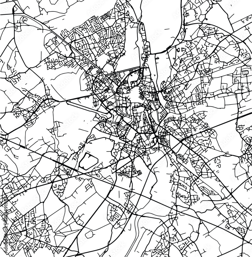 Obraz premium Silhouette map of Gent Belgium