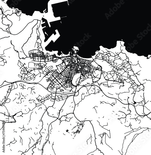 Silhouette map of Gijon Spain