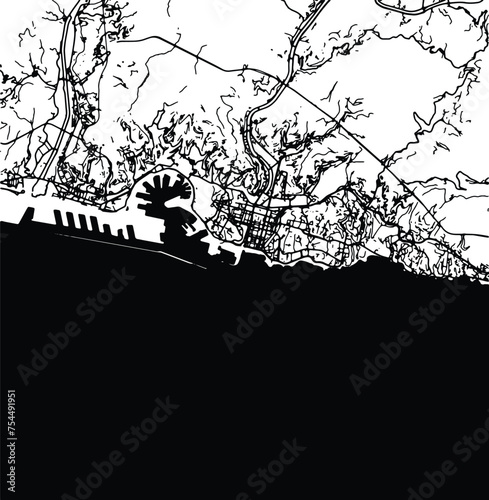 Silhouette map of Genoa Italy