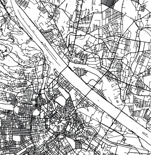 Silhouette map of Floridsdorf Austria