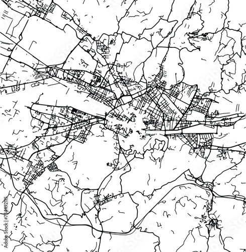 Silhouette map of Florence Italy
