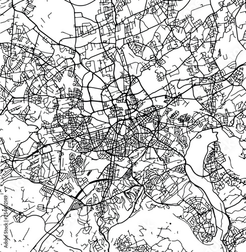 Silhouette map of Essen Germany