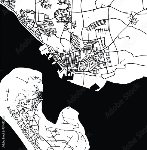 Silhouette map of Esbjerg Denmark